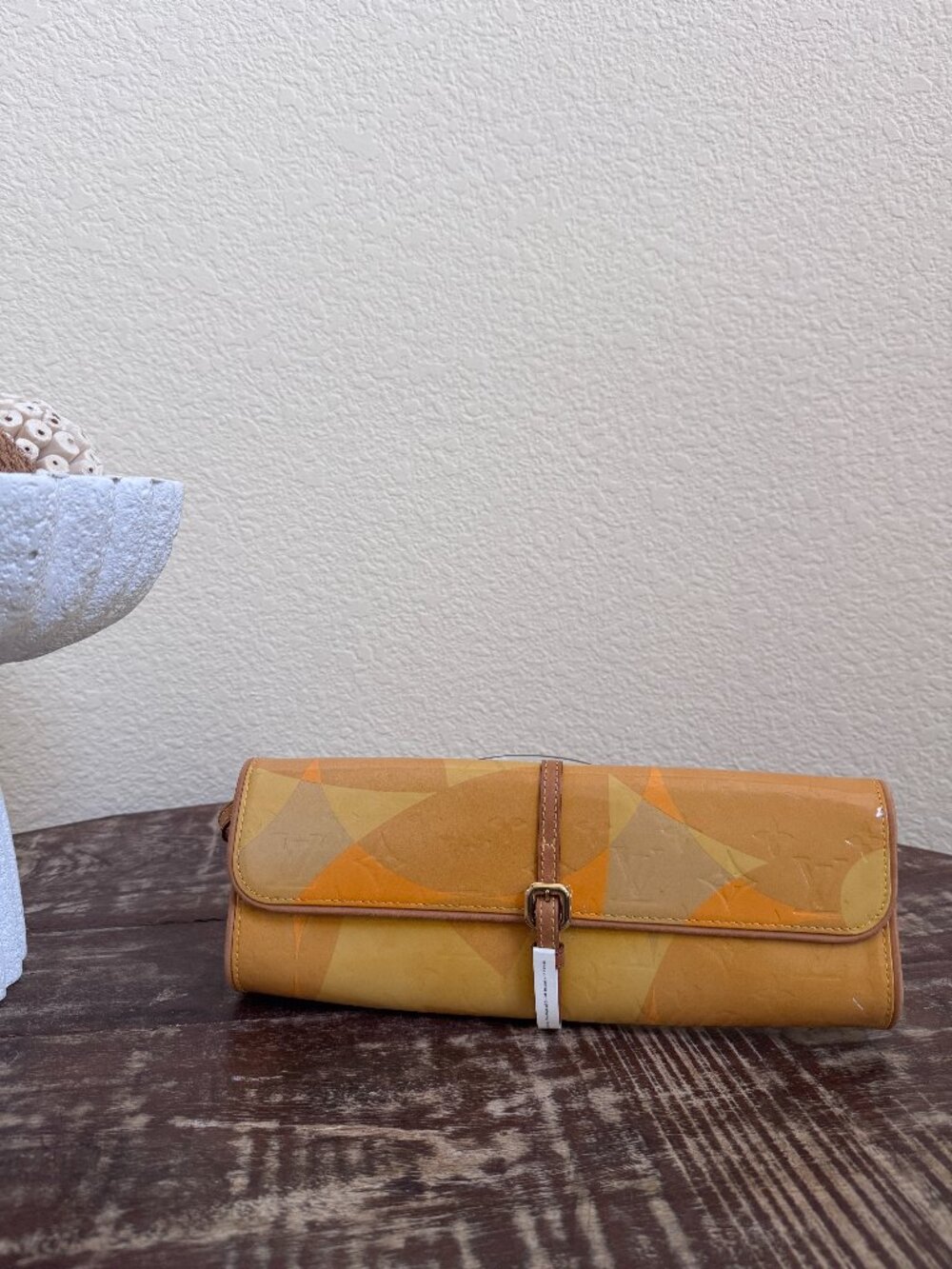 Vintage Louis Vuitton Vernis Monogram Clutch Shoulder Bag + COA